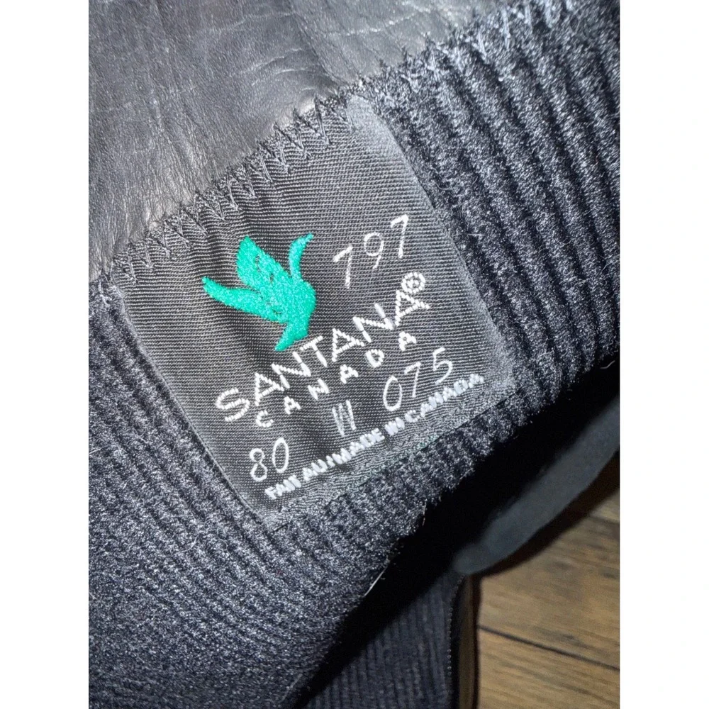Santana Canada Black Leather Waterproof Tall Boots Size 8 Equestrian Minimalist